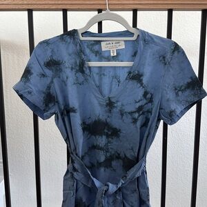 Anthropologie Cloth & Stone Blue Tie Dye Dress